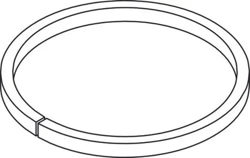 Gleitringset von Ideal Standard, bestehend aus einem kreisförmigen Element mit einer Spaltöffnung. Design und Form sind klar erkennbar.